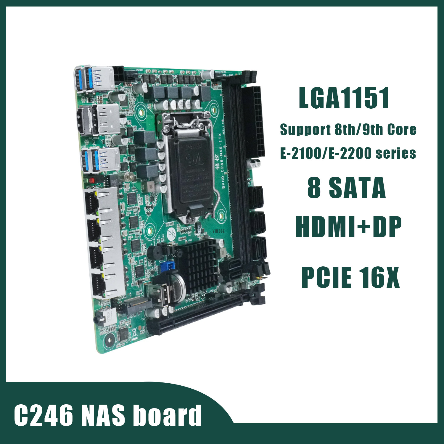 Nas Motherboard 8 Sata Mini Itx - C246 NAS moederbord 8 SATA 3.0