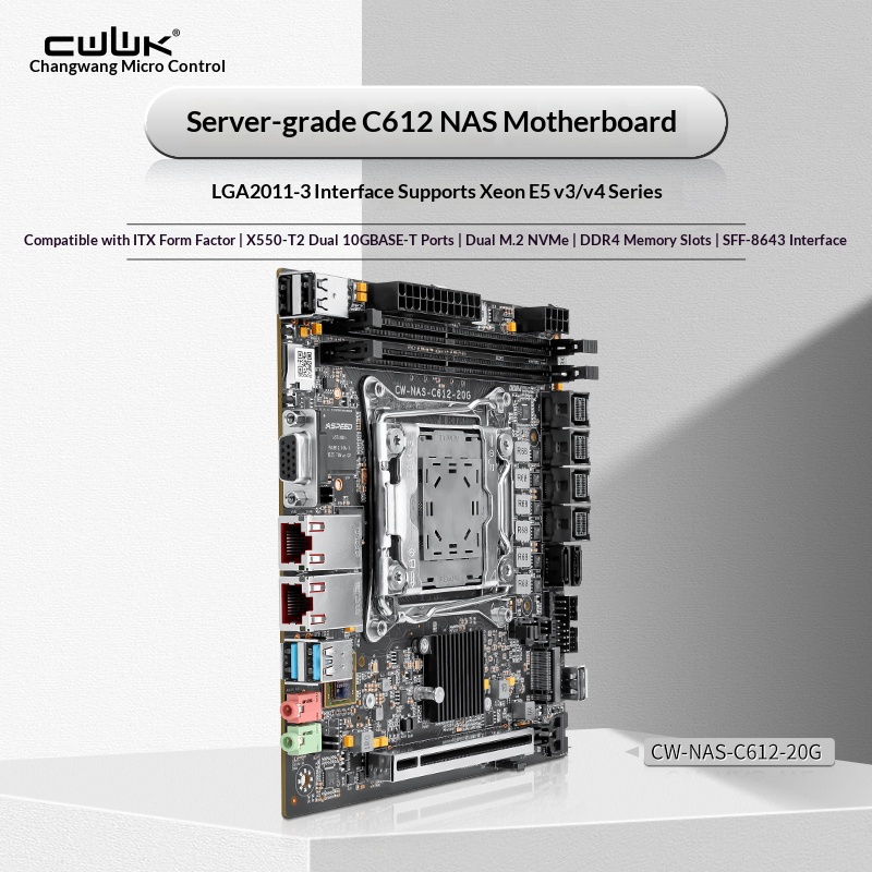 C612 LGA 2011-3 Xeon X99 moede - Nas Motherboard 8 Sata Mini Itx recensie en prijs