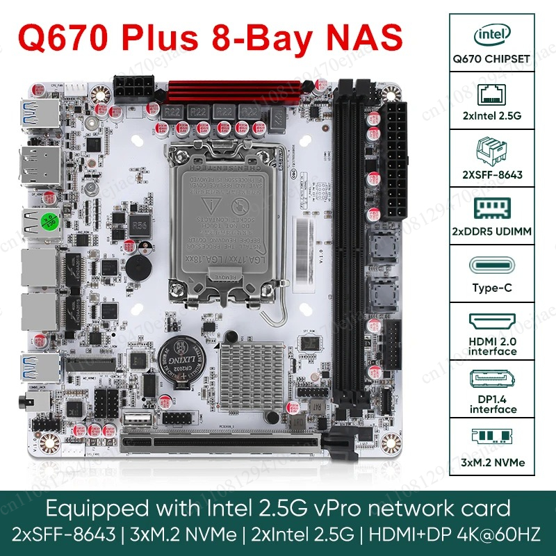Q670 Mini-ITX NAS-moederbord | - Nas Motherboard 8 Sata Mini Itx recensie en prijs