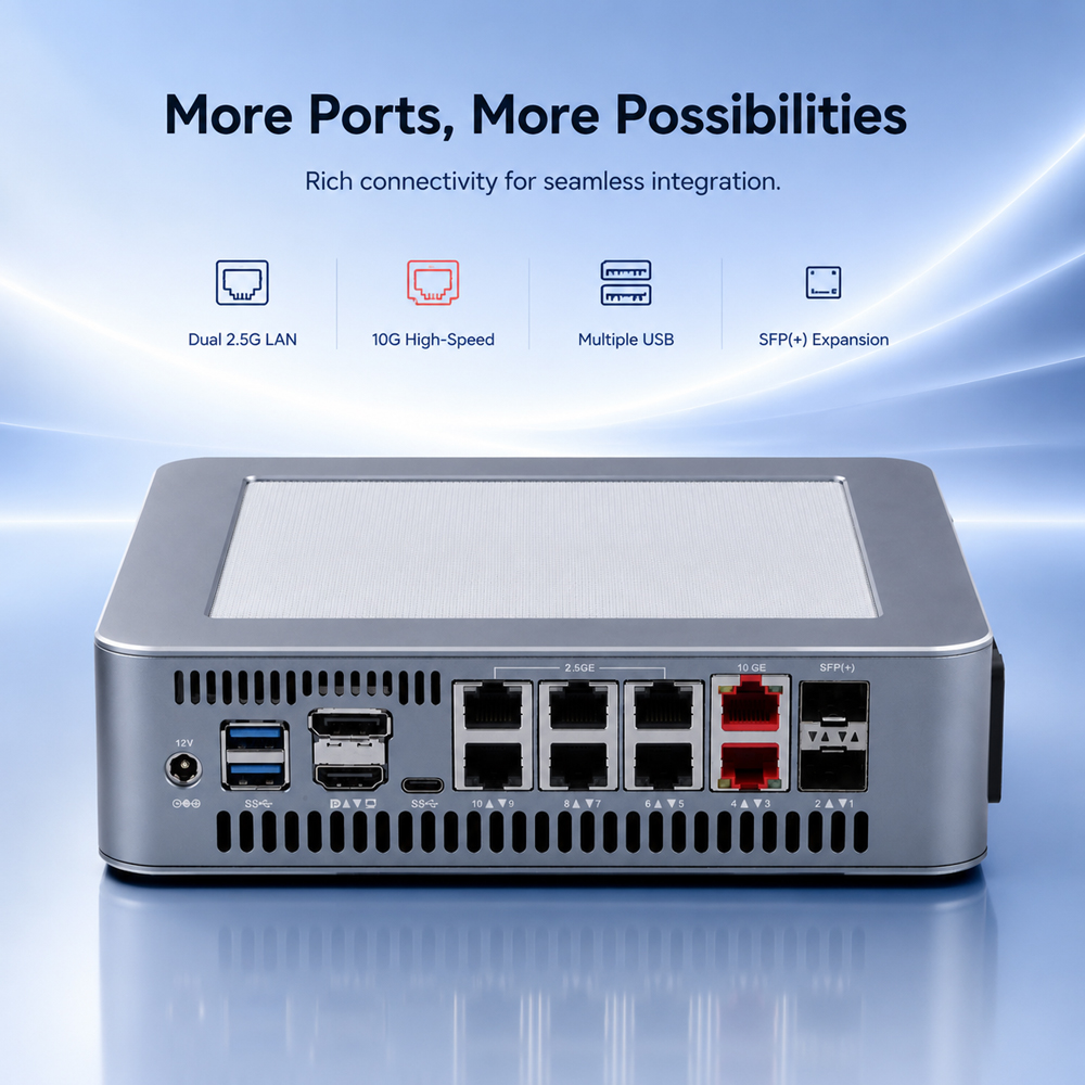 Qotom Q51551ST Mini PC Intel C - Dual Lan 10G Sfp+ Mini Pc recensie en prijs