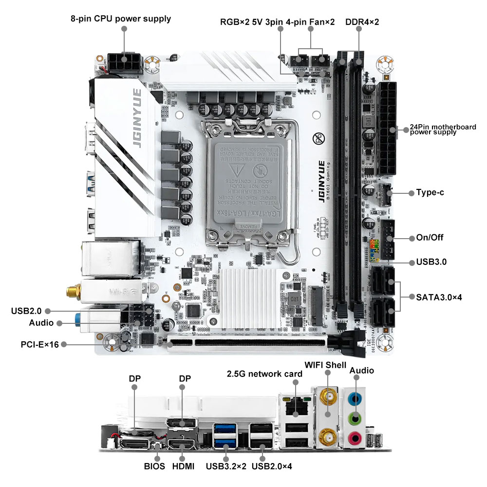 JGINYUE B760 Moederbord LGA 17 - Lga1700 Itx Motherboard Ddr5 recensie en prijs