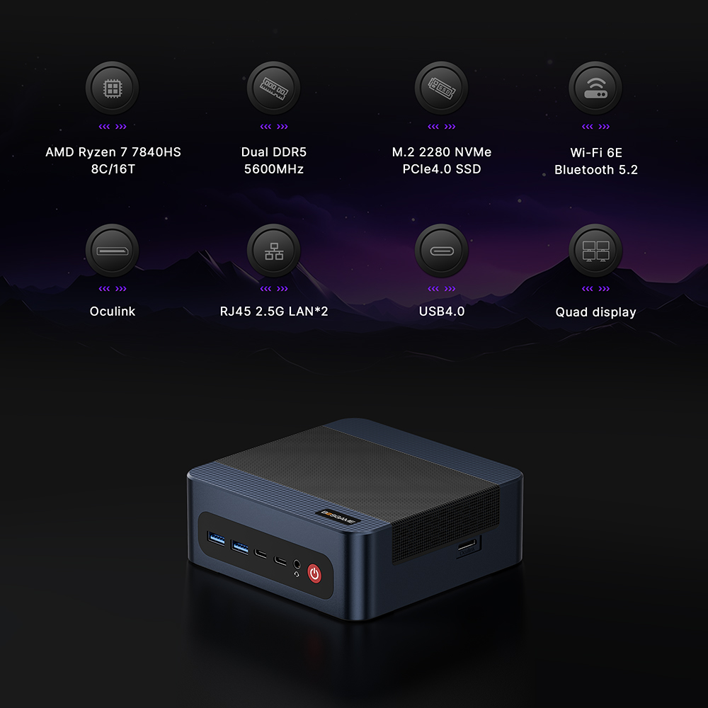 BOSGAME M4 Neo Mini PC AMD Ryz - Amd Ryzen 7 7840Hs Mini Pc recensie en prijs