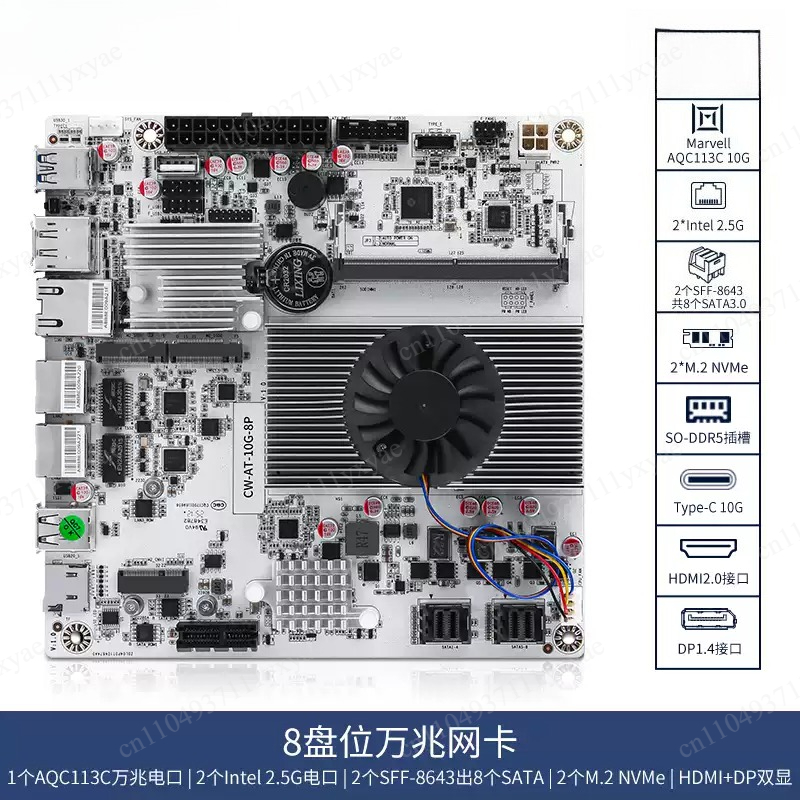 8-bay NAS moederbord met N100  - Nas Motherboard 8 Sata Mini Itx recensie en prijs